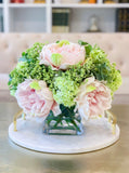 Large Real Touch Peonies-Pink Floral Arrangement-Pink Peonies Centerpiece-Large Size Real Touch Peonies-Large Size Peonies Arrangement - Flovery