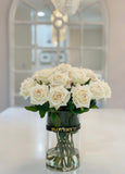 14” Luxury Ivory Rose Real Touch Arrangement - Flovery