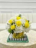Large Rose Hydrangea Lime Slices in Vase - Flovery