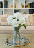 17-in Tall Real Touch Large White Rose Centerpieces Arrangement - Flovery