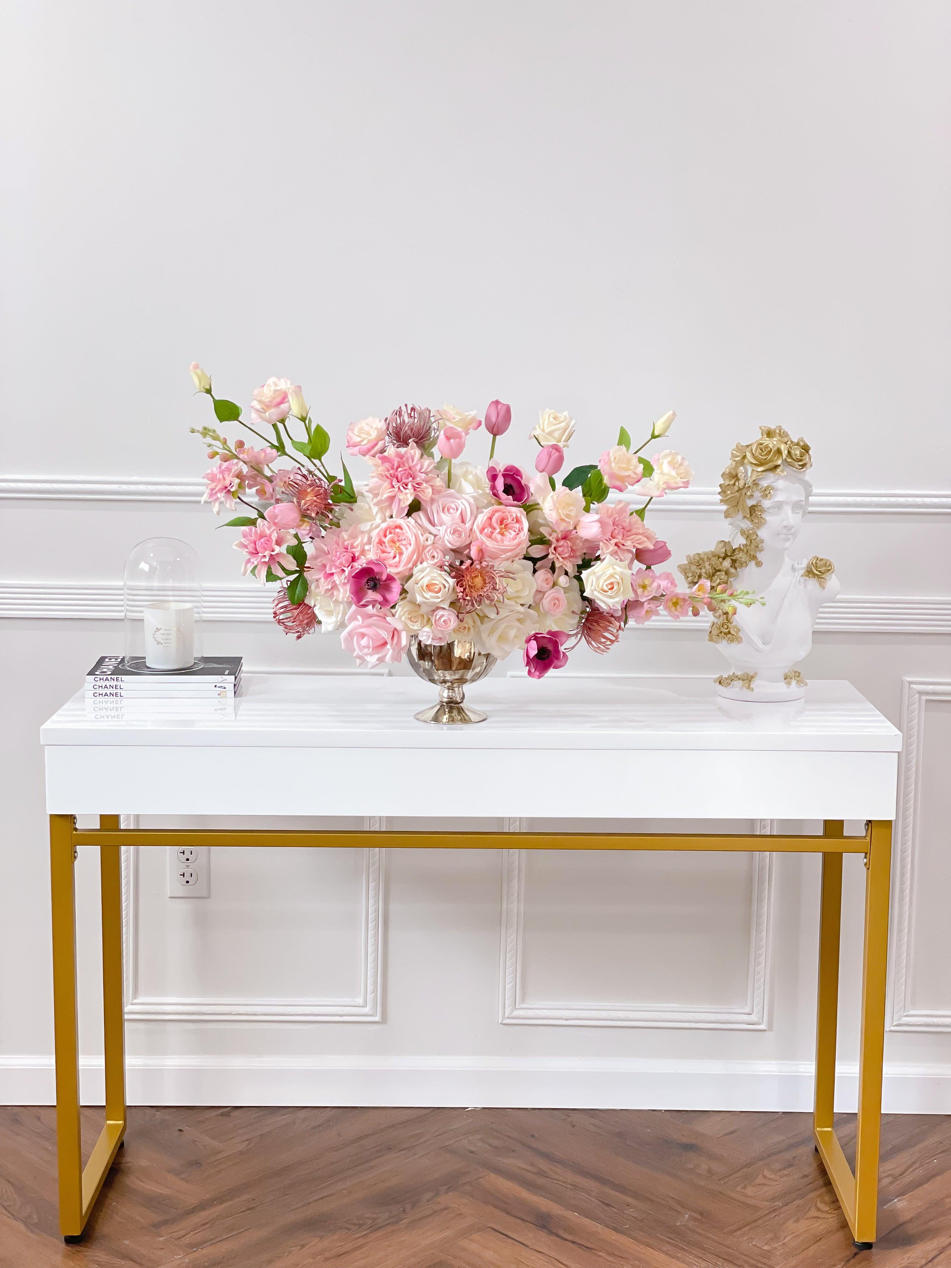 Large French Country Pink Real Touch Flower Arrangement - Flovery