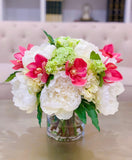 Real Touch Flower Arrangement - Centerpiece - Dining - Large Real Touch Peonies Arrangement - Silk Flower Table Centerpieces - Flovery