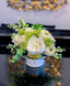 Pure Love Arrangement - Flovery Finest Real Touch Flower In Elegant Glossy Ceramic White Gold Vase - Flovery