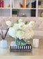 White Real Touch Flower Arrangement-Large Real Touch Rose Arrangement-Tulip Arrangement-Artificial Flower Arrangement-Tulip Centerpiece - Flovery
