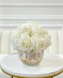 Real Touch White Rose Gold Arrangement - Flovery