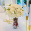 Tall Cream Real Touch Faux Flowers Arrangement-Dining Centerpiece-Silk Flowers-Cream Roses - Flovery