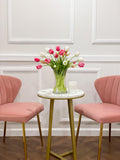 Real Touch Pink White Tulip Centerpiece - Flovery