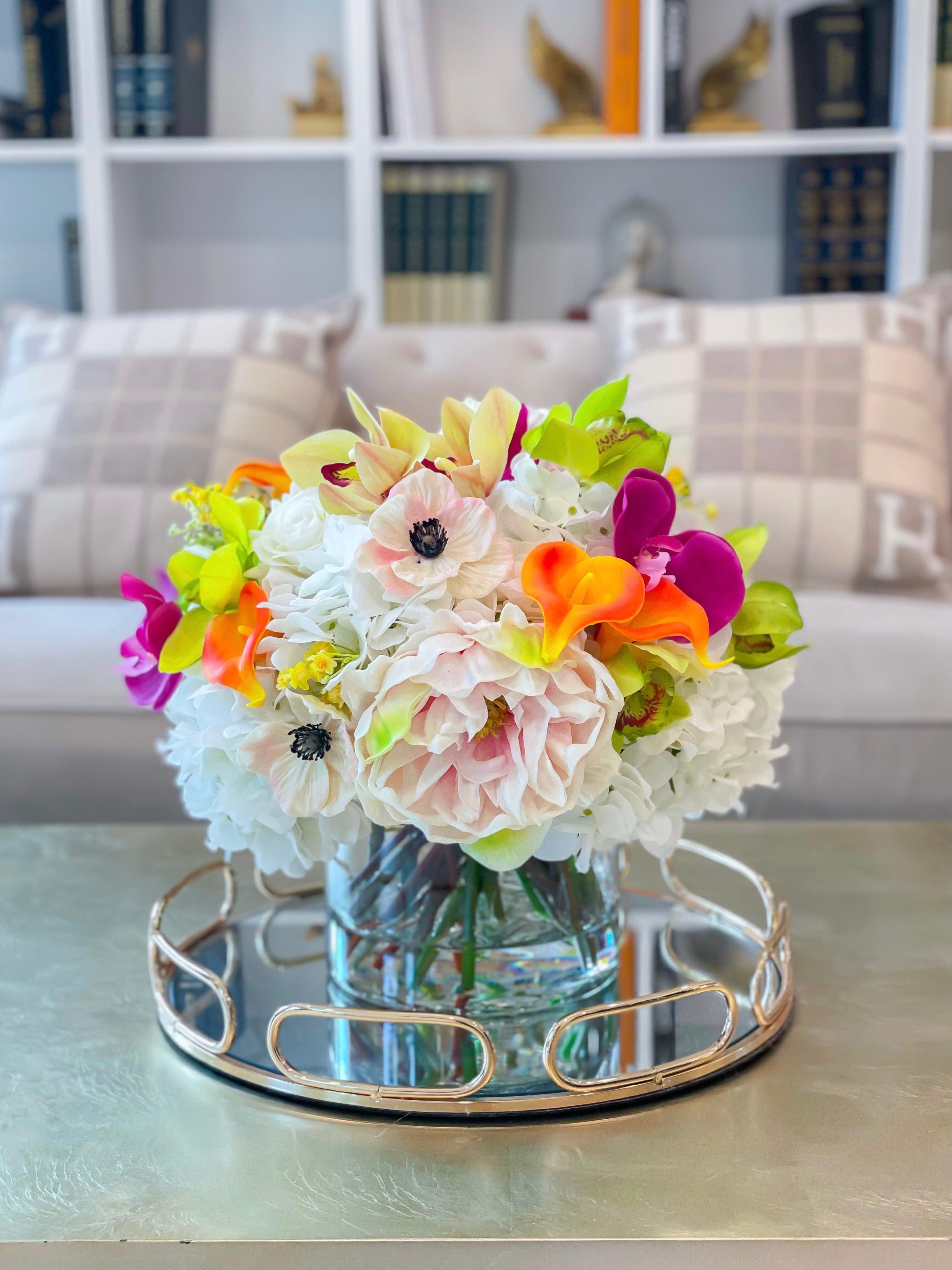 Large Rainbow Table Centerpiece Arrangement - Flovery