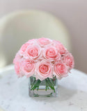 20 Real Touch Pink Roses Arrangement - Flovery