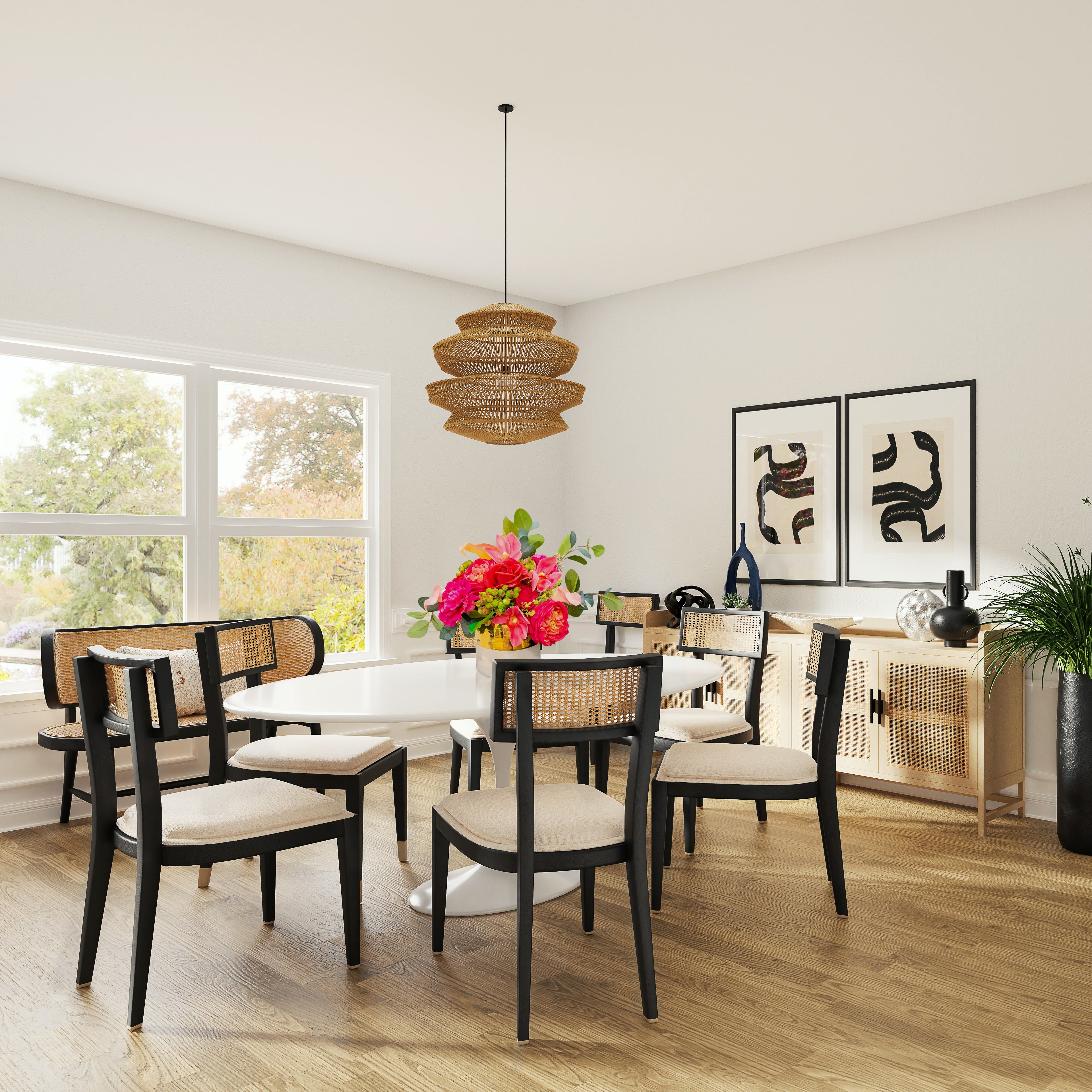 Faux Floral Centerpieces for a Romantic Dining Table