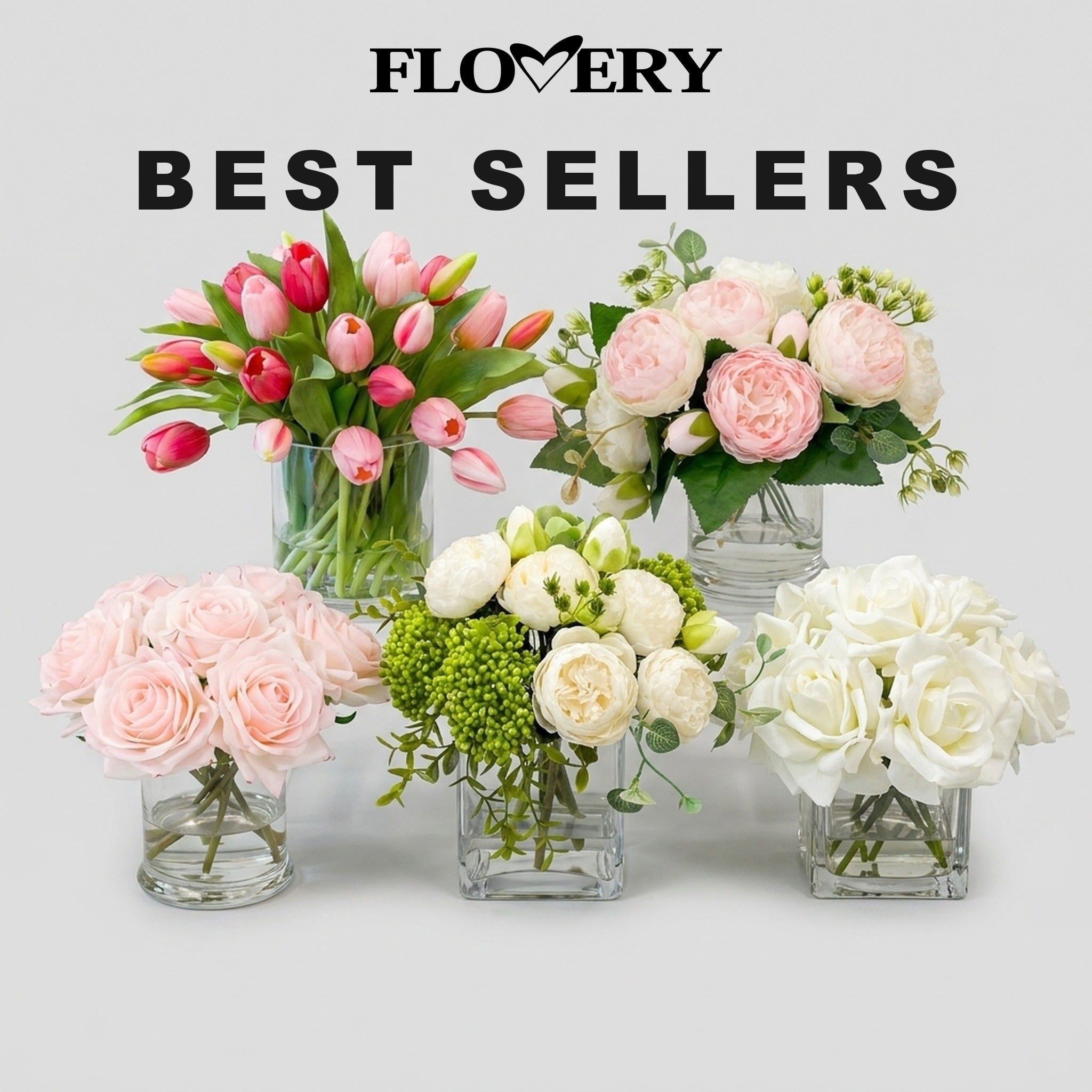 Flovery Best Sellers artificial flower arrangements collection