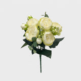 21.5-in Silk Peony Stem Bundle - Green/White