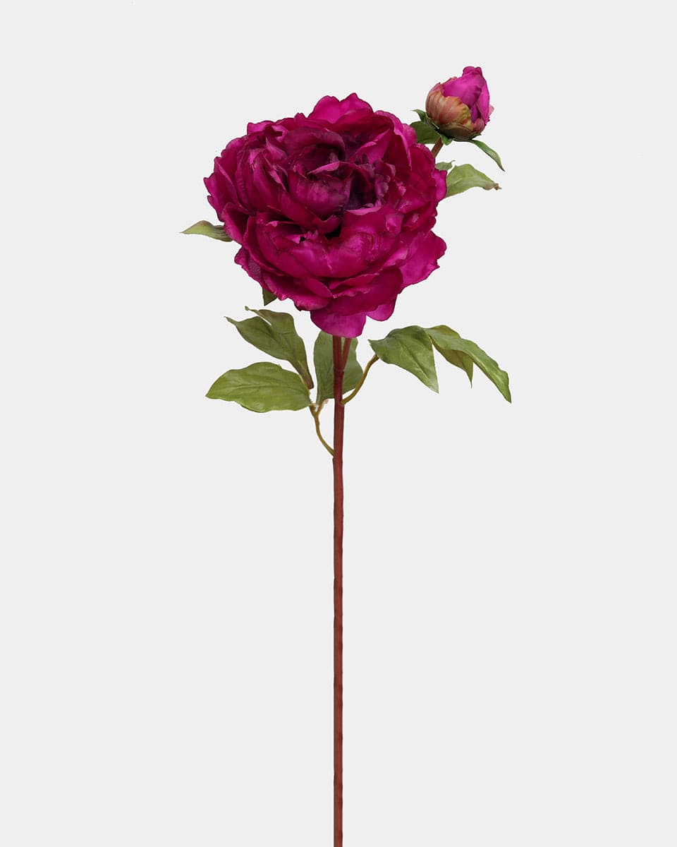 Faux Deep Pink Peony 20" - 1