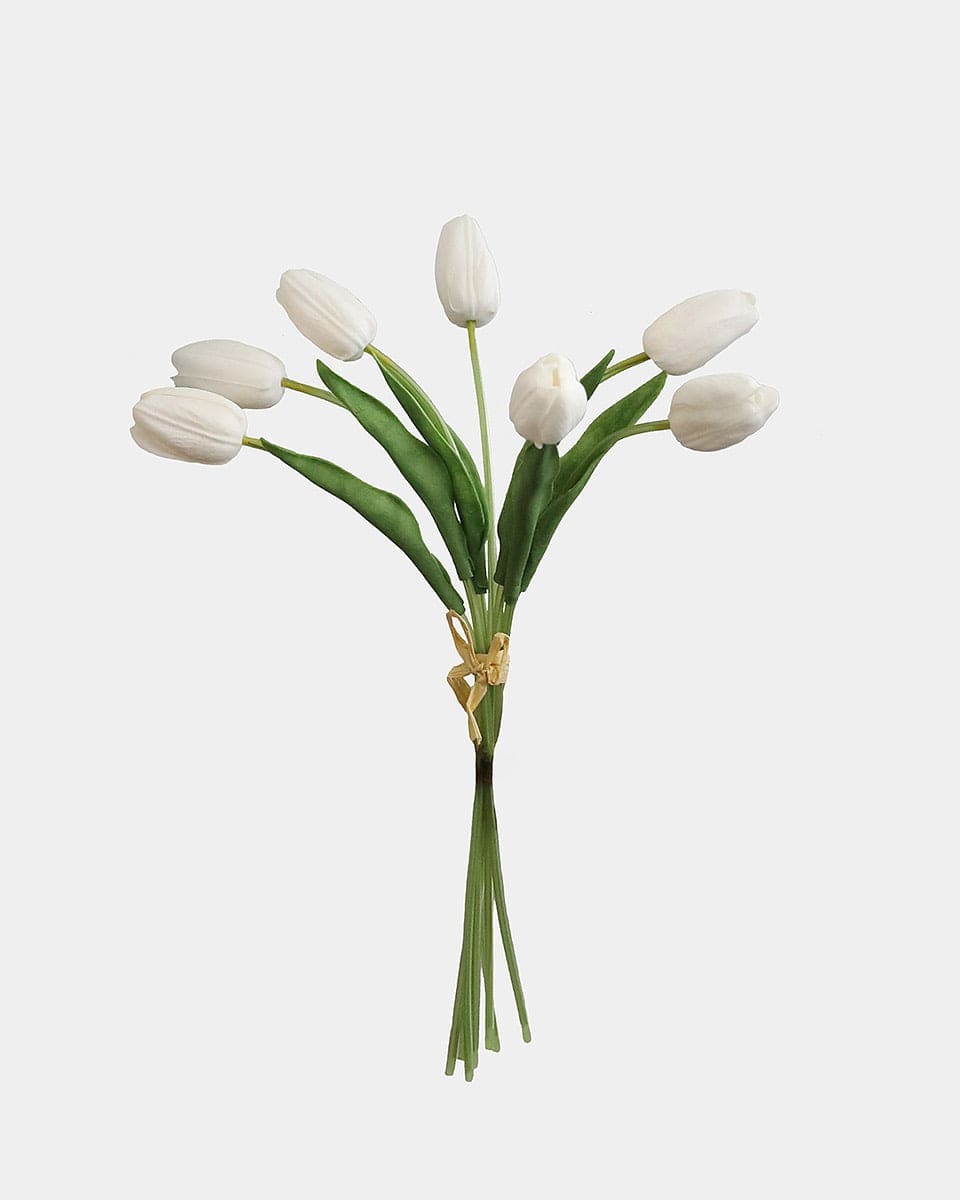 Real Touch White Tulip Bundle 15" - 1 Main image