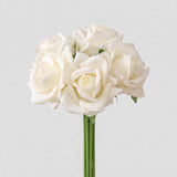 5 Real Touch Large Rose Bundle - White