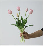 5 Real Touch Rubber Tulip Bundle - Light Pink