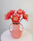 Faux Red Orange Waratah Protea 16.5” - 2