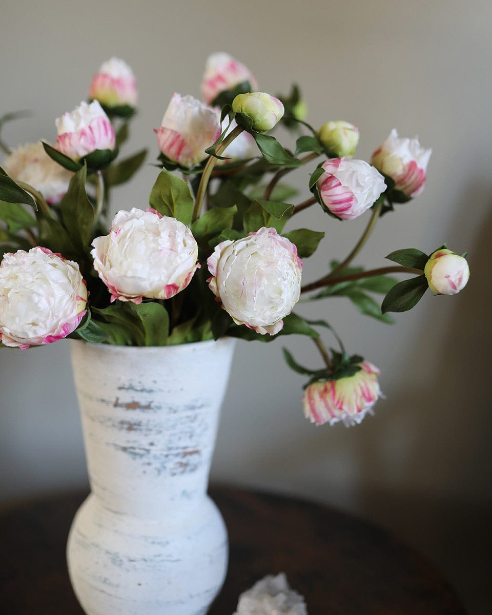 White and Pink Peony Spray 19" Secondary image