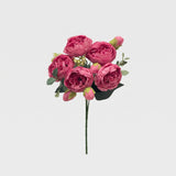 21.5-in Silk Peony Stem Bundle - Hot Pink