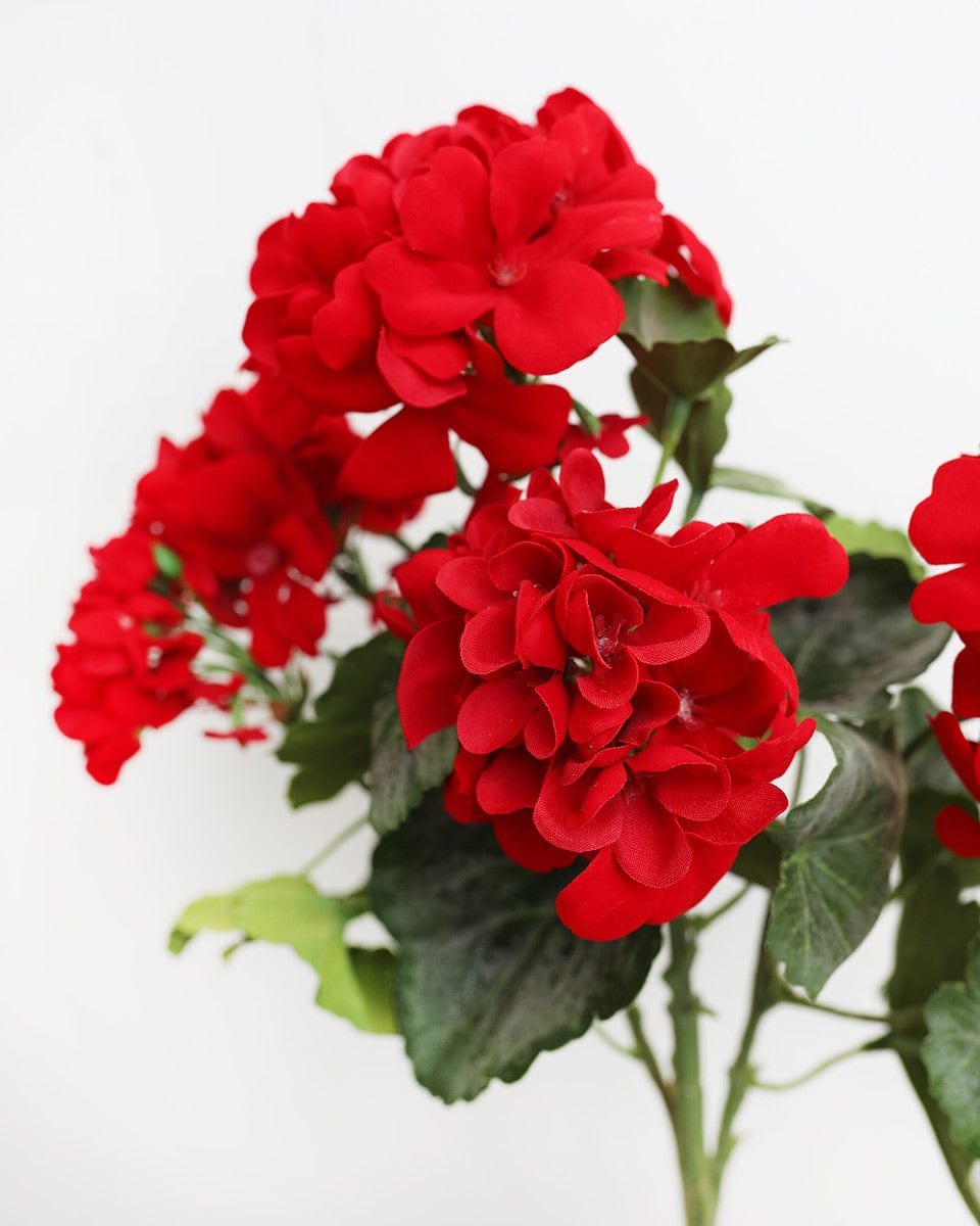 Red Artificial Geranium Bush 15" - 3