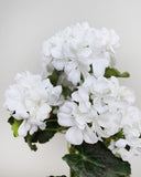 White Artificial Geranium Bush 15" - 2