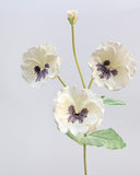 White Faux Pansy 21" - 3
