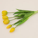 5 Real Touch Rubber Tulip Bundle - Yellow