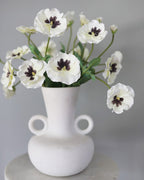 White Faux Pansy 21" - 4