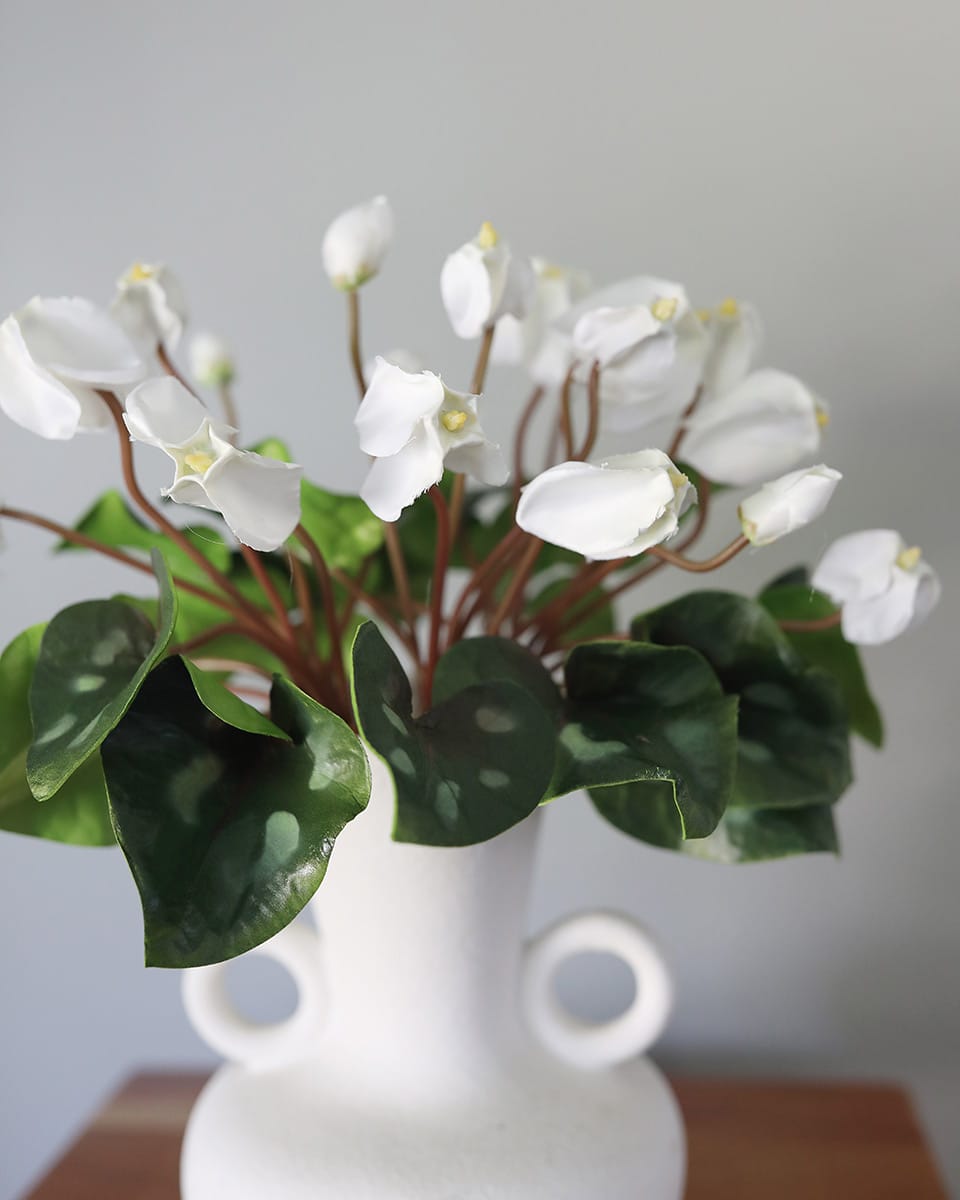 White Cyclamen Bouquet 14.5" - 4