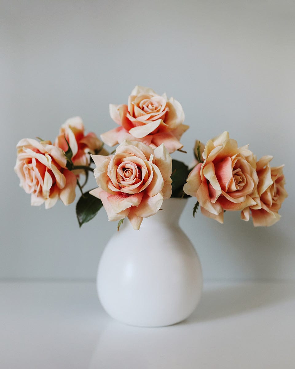 Peach Pink Dutchess Real Touch Rose 20" - 4