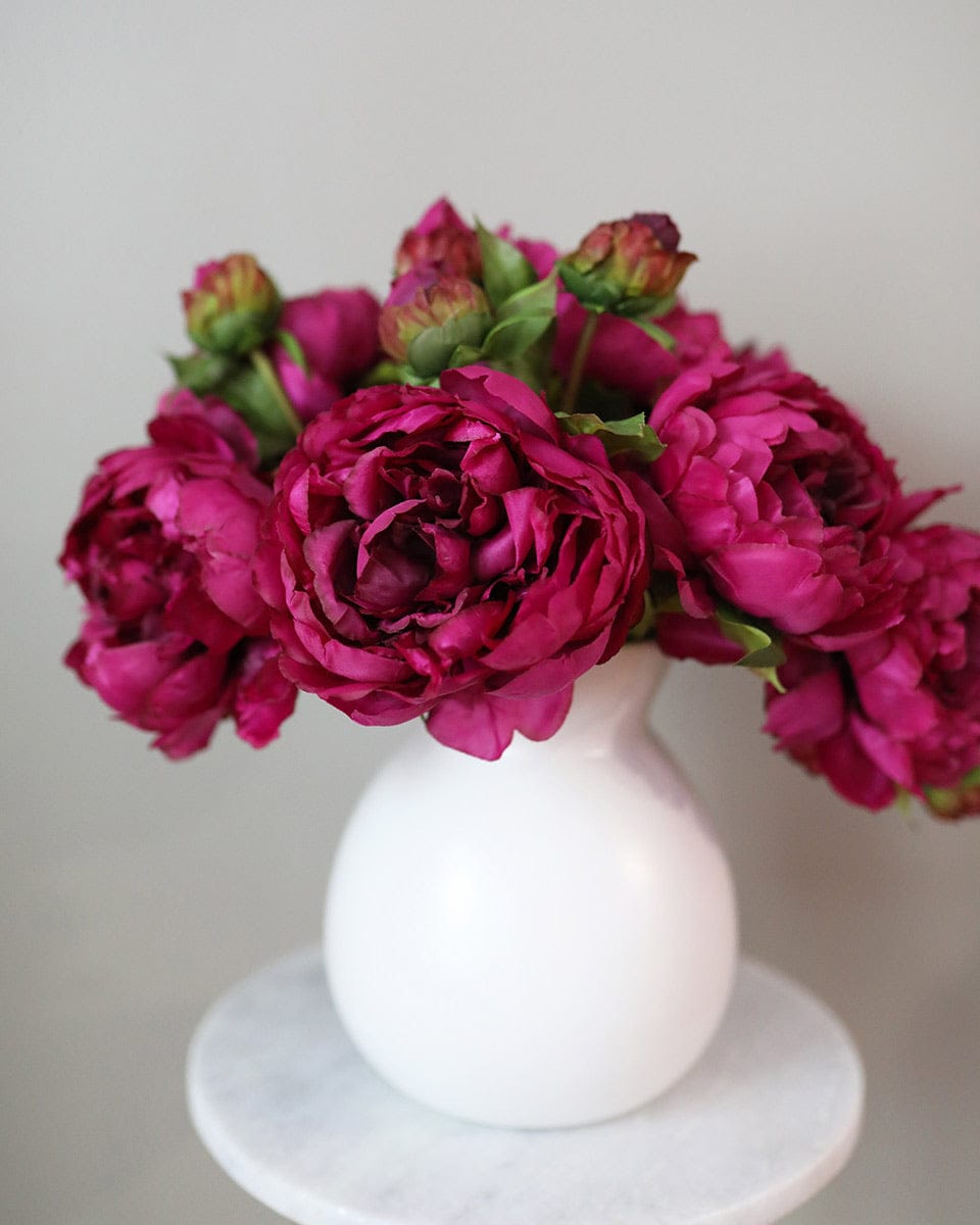 Faux Deep Pink Peony 20" - 4