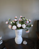 White and Pink Peony Spray 19" - 4
