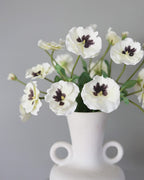 White Faux Pansy 21" - 5