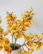 Yellow Orange Cymbidium Orchid 33" - 5