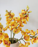 Yellow Orange Cymbidium Orchid 33" - 5