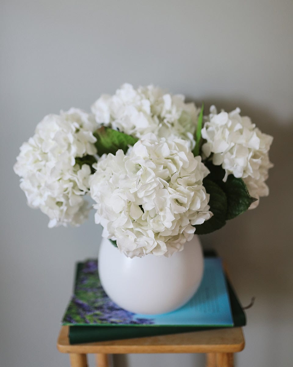 Real Touch White Hydrangea 18” - 6