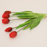 5 Real Touch Rubber Tulip Bundle - Black Red