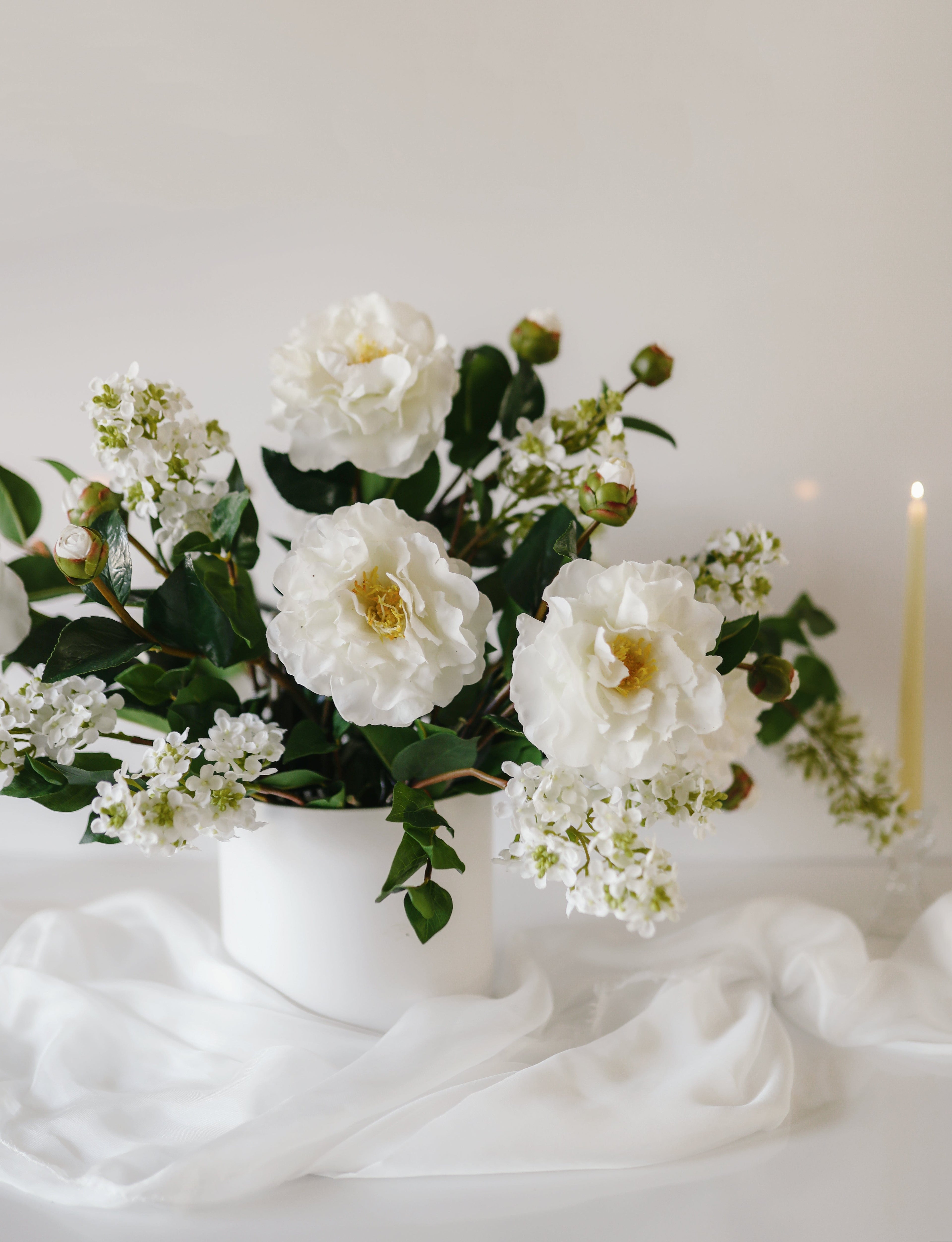 Real Touch White Camellia 28.5” - 8