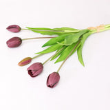 5 Real Touch Rubber Tulip Bundle - Dark Purple