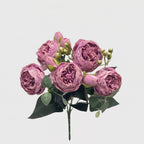 21.5-in Silk Peony Stem Bundle - Purple
