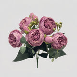 21.5-in Silk Peony Stem Bundle - Purple