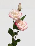 Real Touch Lisianthus Stem | Faux Eustoma with Bud and Foliage - Light Pink