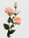 Real Touch Lisianthus Stem | Faux Eustoma with Bud and Foliage - Champagne
