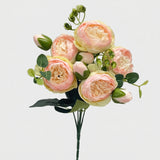 21.5-in Silk Peony Stem Bundle - Yellow