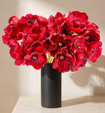 Real Touch Poppy Anemone Bundle | 10-Stem Faux Floral 13.78" - Red (extra)