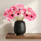 Real Touch Poppy Anemone Bundle | 10-Stem Faux Floral 13.78" - Pink (extra)