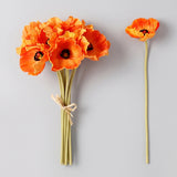Real Touch Poppy Anemone Bundle | 10-Stem Faux Floral 13.78" - Orange (extra)