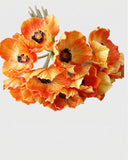 Real Touch Poppy Anemone Bundle | 10-Stem Faux Floral 13.78" - Orange