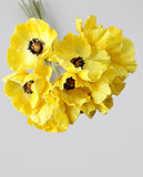 Real Touch Poppy Anemone Bundle | 10-Stem Faux Floral 13.78" - Yellow