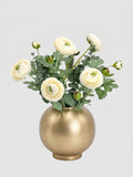Ranunculus Stem | Realistic Faux Floral with Bud Spray - Cream White (extra)